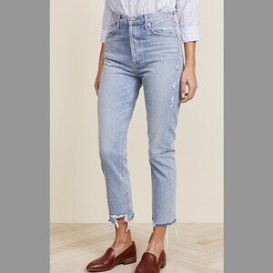 AGOLDE Riley High Rise Straight Crop Jeans in Doubt Wash size 26